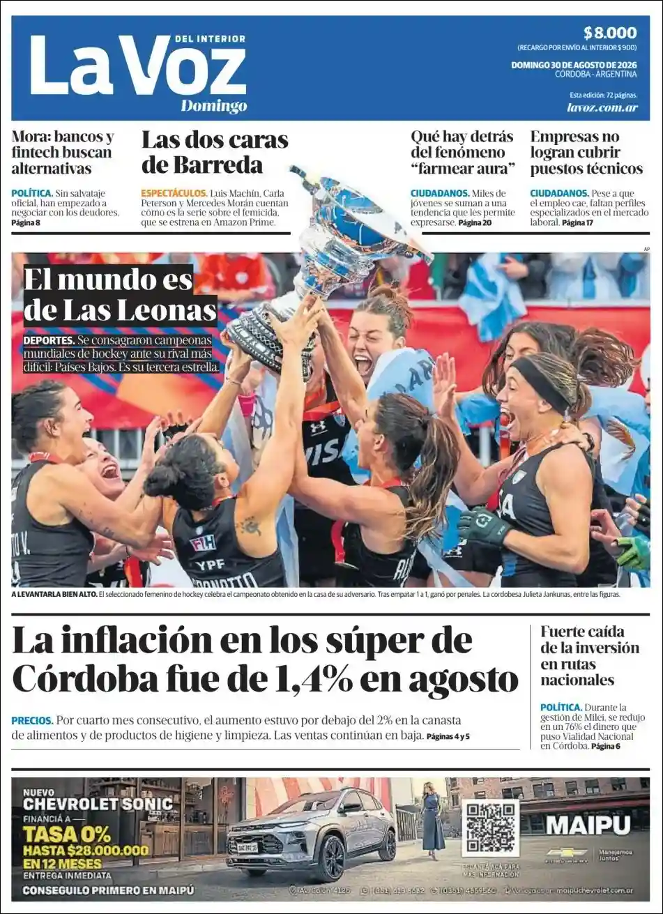 Estudios Max | FM LAPACHITO 102.1 - Tapa del diario La Voz